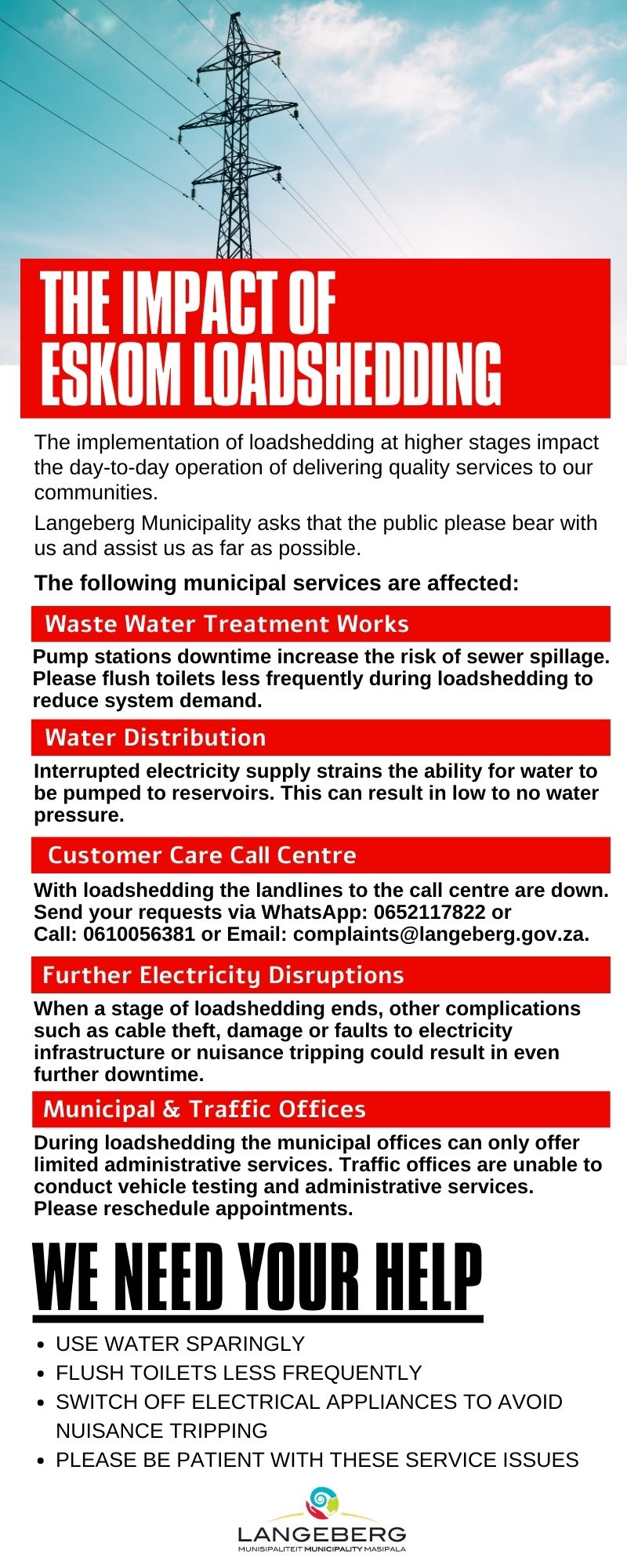 The impact of ESKOM loadshedding on Municipal Services